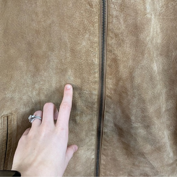 St. John’s Bay Vintage Y2K Suede Jacket Real Rabbit Fur Trim Women’s XL - Picture 4 of 9